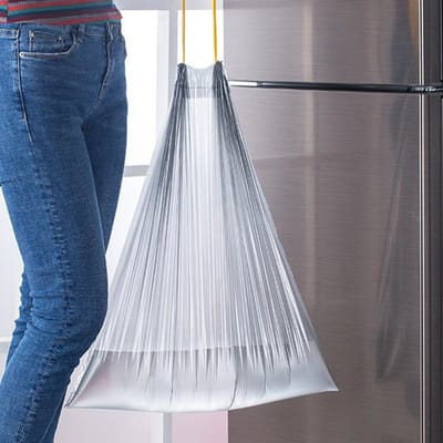 Verdichte Automatische Handige Plastic Zak voor Keuken Thuis, Wegwerp Afvalzak met Trekkoord 50x60CM