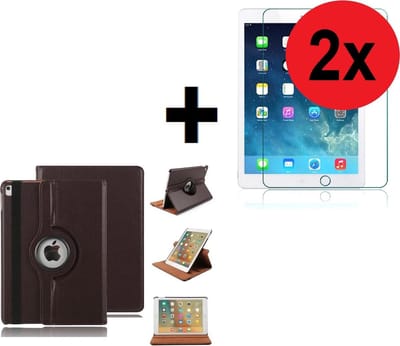 Geschikt voor iPad 2020 hoesje - iPad 2020 Screenprotector - 10.2 inch - Tablet Cover Case Bruin + 2x Screenprotector