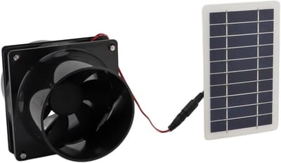 Zonnepaneel Ventilator Set - Mini Ventilator - Ventilatie Creëren - Energiezuinig - 6 Inch - Zwart