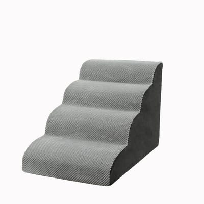 Honden Trappetje - Huisdier Ladder - Veilig Klimmen - Hoge Dichtheid Schuim - 40x71x46cm - Grijs