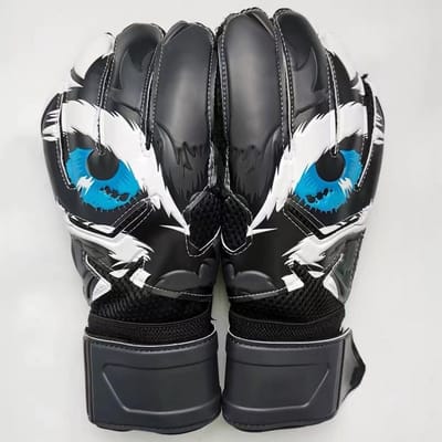Oriental Deer Voetbal Keepershandschoenen Verdikte Voetbalhandschoenen Voor Volwassenen Kinderen 5 beschermende vingers zijn niet afneembaar size 8 zwart