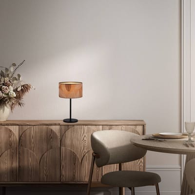 B.K.Licht Mata - Tafellamp - bedlamp naturel - boho stijl - bladeren decoratie - E27 fitting - Ø25 x 41.5 cm - koffiekleur