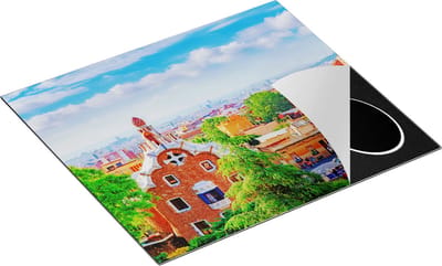 Chefcare Inductie Beschermer Park Güell in Barcelona - Kleurrijk - 60x50 cm - Afdekplaat Inductie - Kookplaat Beschermer - Inductie Mat