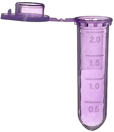 Microcentrifuge Buisjes - Reageerbuizen monsterflacon - Laboratorium onderzoek - Afgerond bodem kliksluiting - 2 ml 500 stuks - Paars