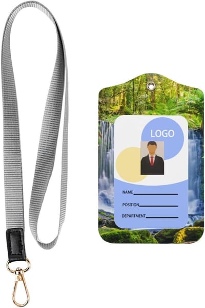 Kaarthouder met Lanyard - Badge Protector - Toegang Scannen - Dubbelzijdig Bedrukt - 7 x 11.7 cm - Groen Tropisch