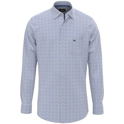 Fynch-Hatton Overhemd Mini Flower Mix Button-Down Strong Blue / male