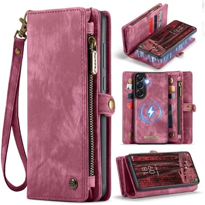 CaseMe Hoesje - Geschikt voor Samsung Galaxy A57 Hoesje - CaseMe 008 2-in-1 Book Case & Back Cover met Portemonnee - Pink