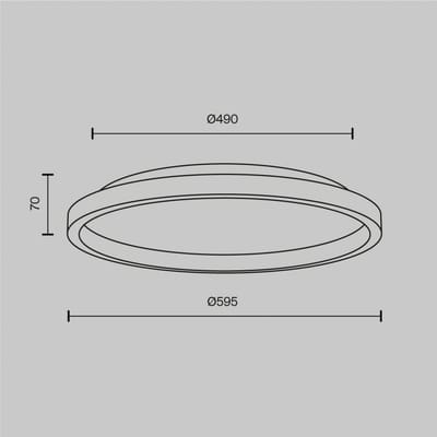 Maytoni LED plafondlamp Orign, Ø 60 cm, zwart, metaal/steen