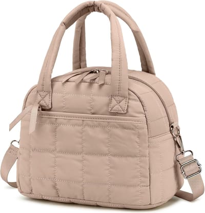 Lunchbox voor dames, gewatteerde lunchtas met verstelbare schouderband, geïsoleerde lunchtas voor werk, school, picknick en reizen.