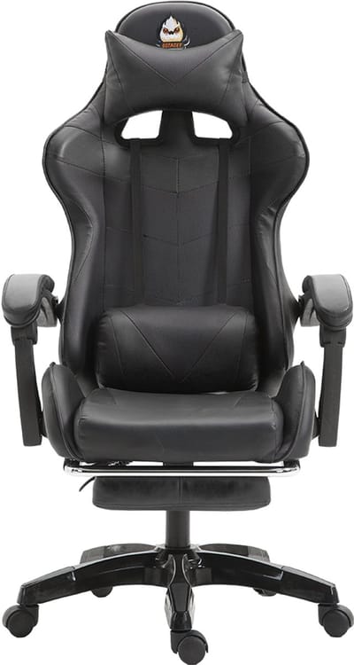 Gotagee Ergonomische Gamestoel Bureaustoel Gamingstoel Met Lendensteun un voetpedalen Hoogte en Ligfunctie Zwart
