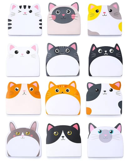 Inovra - 12 Soorten Katten Zelfklevende Notities - Kawaii Notitieblaadjes