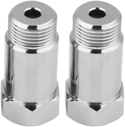 Adapter voor lambdasonde - 2 stuks, auto lambdasonde adapter, eliminator motorlicht - 45 mm M18 x 1,5 - Lambda-Sonde O2 zuurstofsensor Spacer - handig in gebruik