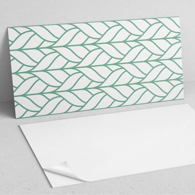 Coloray Wandpanelen Zelfklevend - Bladpatroon in symmetrie PVC Wandpaneel - 100 cm x 50 cm - Turkoois Wandbekleding Zelfklevend - 1 stuk - Bloemen en planten Wandpanelen Zelfklevend - Wandpanelen Keuken - Wandpaneel Badkamer