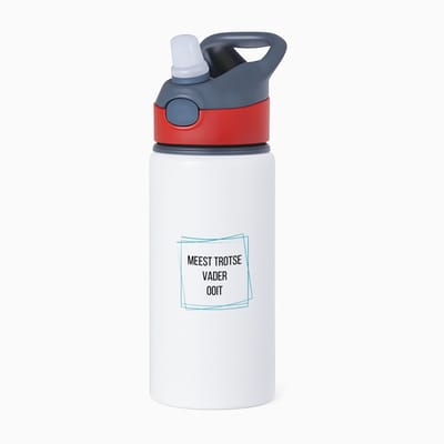 Hacebo® - meest trotse vader ooit waterfles met rietje rood - Papa - trotse vader - vader cadeautjes - vaderdag - verjaardagscadeau - verjaardag - cadeau - geschenk - kado - gift - vader artikelen - water fles - 650ML