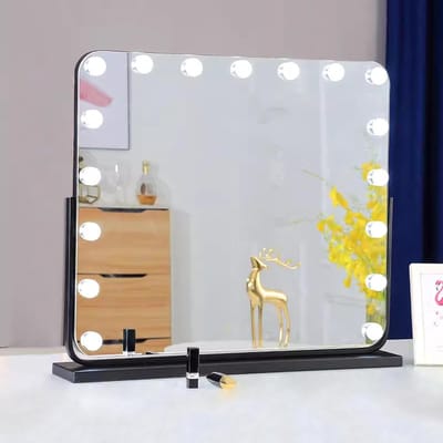 Verlichte Make-up Spiegel - Verstelbare Verlichting - Perfecte Make-up - Touch Bediening Dimbare Lampen - 50 60 70cm - Zwart