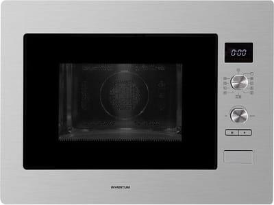 Inventum IMC6132F - Inbouw combi-oven - Hetelucht - Magnetron - Grill - 32 liter - 45 cm hoog - Tot 220 graden - RVS/Zwart