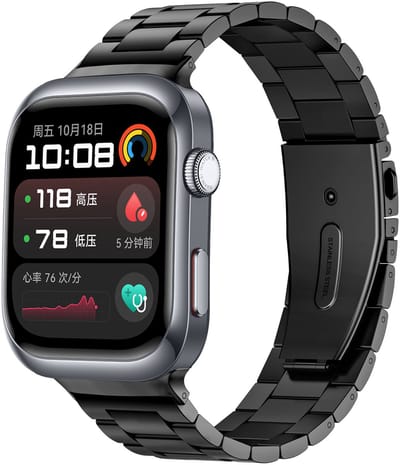 Strap-it Smartwatch bandje metaal - stalen band met vlindersluiting - geschikt voor de Huawei Watch D2 (zwart)