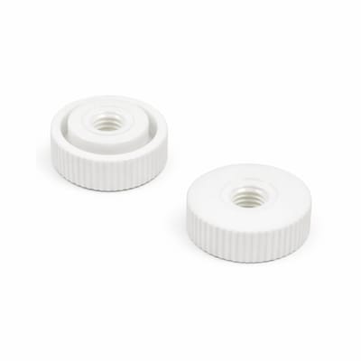 5 stuks - Witte Kartelmoer / Kunststof Moer M4 - Type: WM