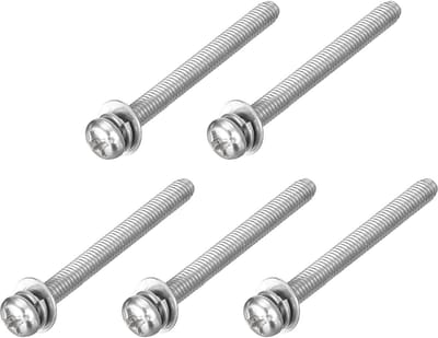 Phillips verzonken schroeven M3 x 30 mm roestvrij staal 304 gecombineerd met grower sluitring en platte ring, 5 stuks