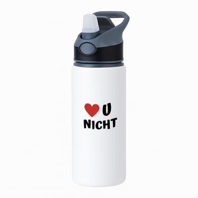Hacebo® - love u nicht waterfles met rietje zwart - Nicht - de liefste nicht - verjaardag - cadeautje voor nicht - nicht artikelen - kado - geschenk - water fles - 650ML