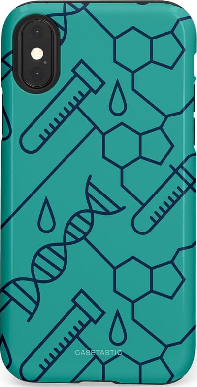 Casetastic hoesje geschikt voor Apple iPhone X / Apple iPhone XS - Dubbellaagse bescherming - DNA Creaties - Fashion Case - Turquoise