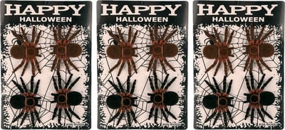 Faram nep spinnen/spinnetjes 8 cm - zwart/bruin - 12x stuks - Horror/griezel thema decoratie beestjes