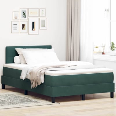 vidaXL - Boxspring - bed - met - matras - Donkergroen - 120 - x - 200 - cm - Fluweel