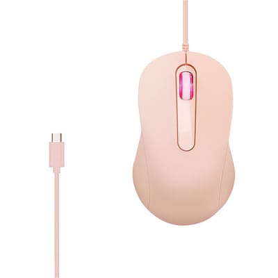 Ynkkvre -Type-C Muis - Type-C Aansluiting - Hoge Precisie Sensor & Stille Kliktechnologie - 1 - Voor Professionals En Thuisgebruik roze