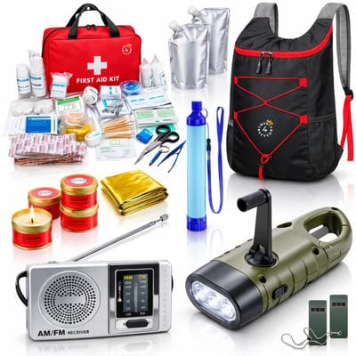 Twenty4seven® Noodpakket Thuis Basis - Survival Kit & Overlevingspakket - Met Waterzakken, Waterfilter & Noodkaarsen - Voor Stroomuitval, Oorlog & Rampen