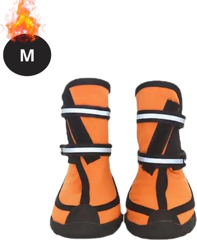 Bovista Hondenschoenen Pootbeschermer - Hondenschoenen - 4 Stuks - Hondenschoentjes - Pootbescherming Hond - Waterbestendig - Antislip - Oranje - M