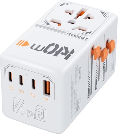 Reisadapter met USB C en 140W Snelladen, Universele Reisadapter met 1 USB A en 3 USB C voor UK, VS, Australië en Thailand