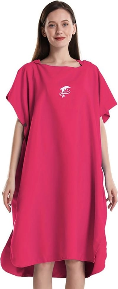 Bovista Surf Poncho - Dames - Heren - Omkleed Handdoek - Volwassenen - Zacht - Poncho - Rood