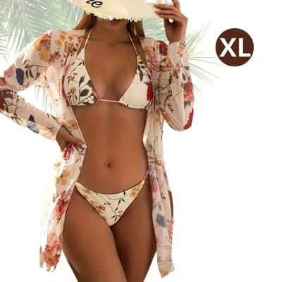 Livano Bikini Dames - Meisjes Bikini - Badpak - Push Up - Vrouwen Badkleding - Zwemmen - Sexy Set - Top & Broekje - Tarwekleuring - Maat XL