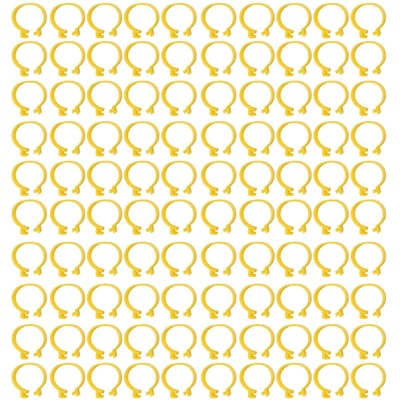 100 STUKS Kippen Enkelringen Herbruikbare Plastic Eenden Pootbanden Clips Voor Fokkippen Eenden Ganzen 16mm / 0.63in geel