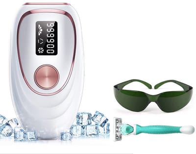 IPL apparaat ontharing laser met vriesfunctie, 999,900 lichtpulsen, 5 energieniveaus en 2 modi, ontharing voor mannen, vrouwen, gezicht, oksels, benen en lichaam