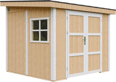 Timbela M938B-HARVEST HONEY - LP SmartSide Tuinhuis op houtbasis - 5,9 m² - 248x294xH231 cm - zonder vloer en zijwand (totaal 3 wanden) met verf