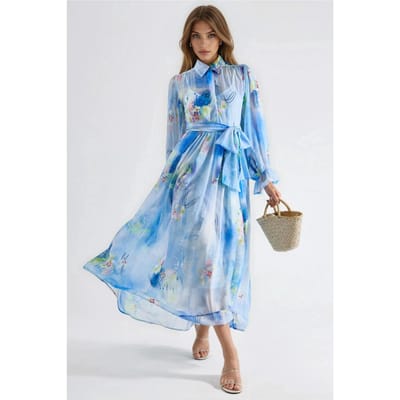 Abstract Patroon Maxi Shirtjurk met Riem