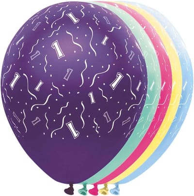 1 Jaar Feestballonnen - ballon - leeftijd - 5 stuks