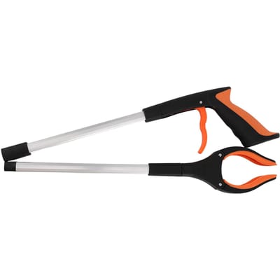 Outil Pince Atteignable Pliable Léger Rotatif Multifonctionnel Pratique Pince à Déchets orange