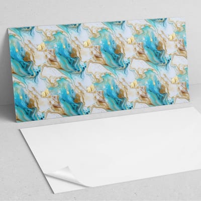 Coloray Wandpanelen Zelfklevend - Abstract golvend patroon PVC Wandpaneel - 100 cm x 50 cm - Turkoois Wandbekleding Zelfklevend - 1 stuk - Texturen Wandpanelen Zelfklevend - Wandpaneel Keuken - Wandpanelen Badkamer
