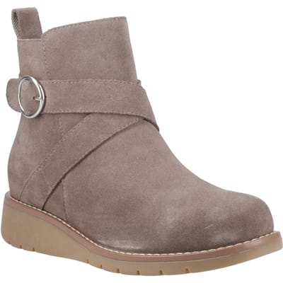 Hush Puppies Lyra Suède Dames Taupe Winter Enkellaarzen