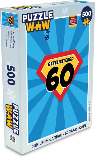 Puzzel Jubileum cadeau - 60 jaar - cape - Legpuzzel - Puzzel 500 stukjes