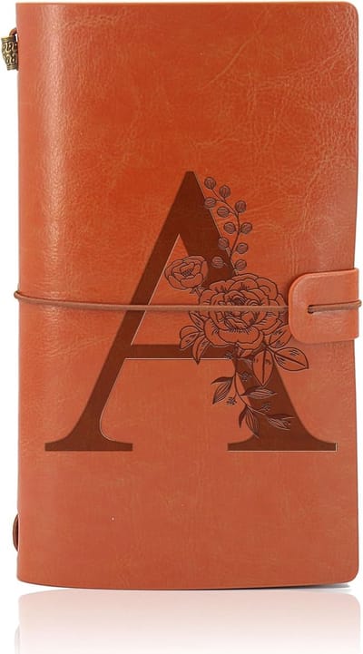 Dagboek - Notitieboek - Leren notitieboek - navulbaar reisdagboek - vintage dagboek voor vrouwen en mannen - gepersonaliseerd cadeau voor mama - papa - school - vriend - leraar - zussen - collega's - A6