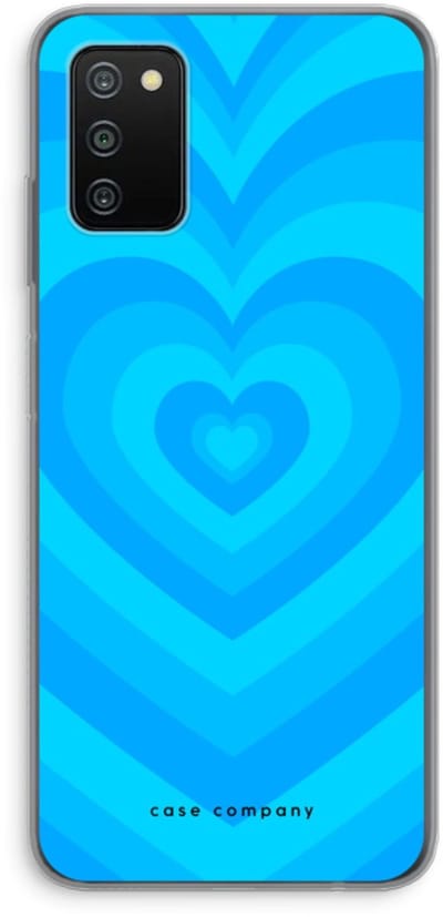 Case Company® - Hoesje geschikt voor Samsung Galaxy A03S hoesje - Hart Blauw - Soft Cover Telefoonhoesje - Bescherming aan alle Kanten en Schermrand