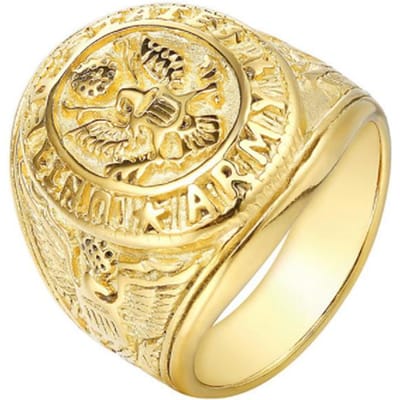 Vintage US Army Militaire Ring Heren Goud/ Kleur RVS US Army Ring Marine Corps Arend Ring Mannelijke Mode Sieraden 8 beige