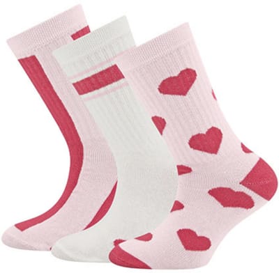 Ewers - Sokken - Hartjes - 3-pack - Roze - Maat 27/30
