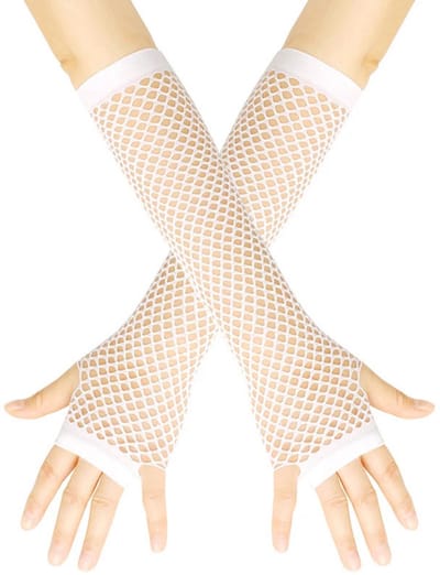 Nethandschoenen Wit - Vingerloze mesh visnet handschoenen dames