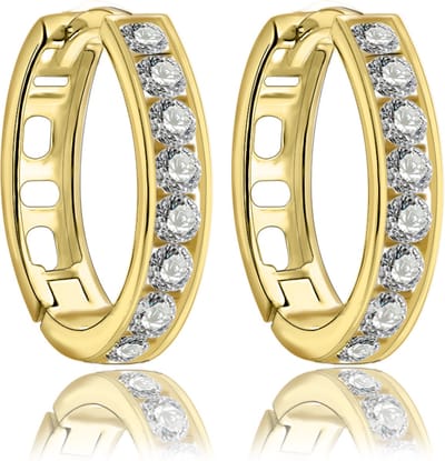 Juwelier Zwartevalk - 9 karaat oorbellen met zirkonia/15mm