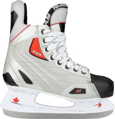 Nijdam IJshockeyschaats - Polyester - Deluxe - Zilver/Zwart - Maat 39