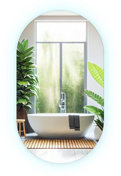 Tulup LED Spiegel - Ovale LED Spiegel - 58 cm x 100 cm - Ovale Spiegel Met Verlichting - Slaapkamerspiegel - Koel Wit 6500K - LED Spiegel Oval - Industriële Wandspiegel